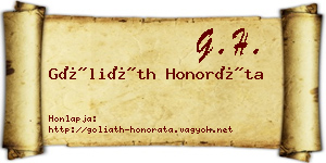 Góliáth Honoráta névjegykártya